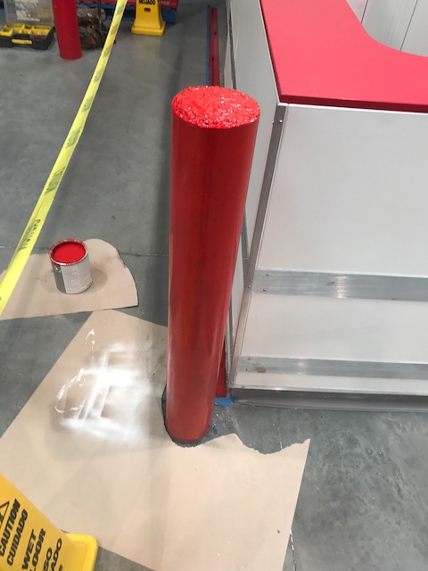 Steel pipe bollard installation in myrtle beach sc